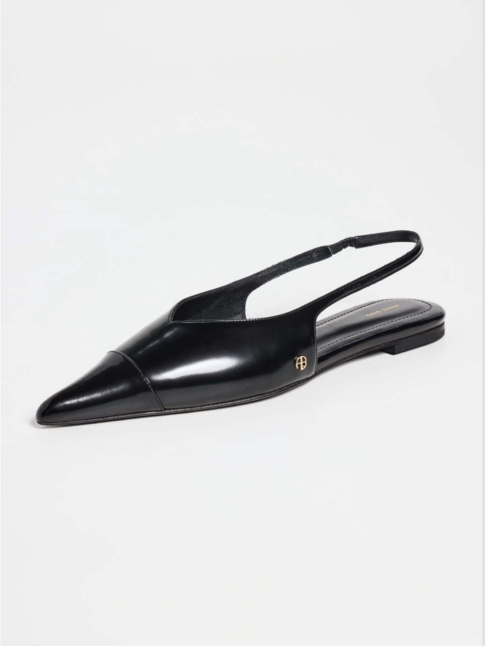 Anine Bing Black Slingback Flat